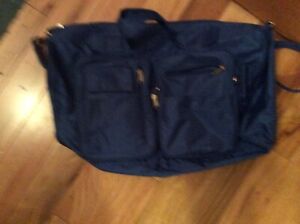 Blue Utility/Duffle/Book Bag 11 X 18 Handles/ 5 front Pockets Shoulder Strap EUC