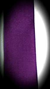 Dark Purple Solid Wired Ribbon 2.5" by 2 yd Everyday Country Fall Spring - Picture 1 of 4