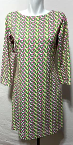 Melly M Women Medium Dress Green Pink Abstract Design - Picture 1 of 4