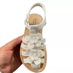 Jumping Beans Toddler Girls Fashion Sandal Size 10 White Casual & Stylish Shoes - Picture 1 of 20