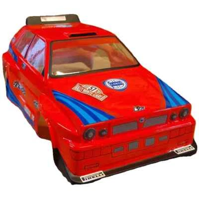 5001 - BODY RC 1/8 Lancia Delta HF INTEGRALE 1/10 TRAXXAS RALLY + DECALS - Immagine 1 di 3