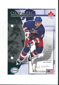 vintage MIKE MODANO esso team usa HOCKEY INDEX CARD facsimile auto MINT - Picture 1 of 1