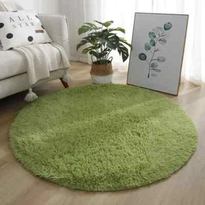 Living Room Round Rug Carpet Nonslip Bedside Coffee Table Mat Thick Pile Rugs - Picture 1 of 37