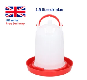 1.5L Litre Drinker Chicken Poultry Bird Quail Hen Turkey Water Refill Container - Picture 1 of 4