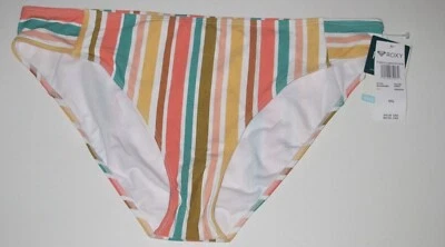  ROXY Women's XXL PT Beach Classics Surf Bikini Swimsuit Bottoms Stripe NEW - Image 1 of 3