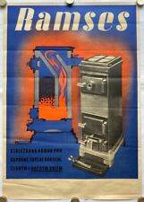 Original Vintage Poster STOVE - RAMSES - FOR ECONOMICAL HEATING - ADVERTISEMENT