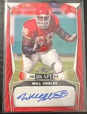 2023 Leaf Draft Red Auto WILL SHEILDS #BA-WS1 Kansas City Chiefs