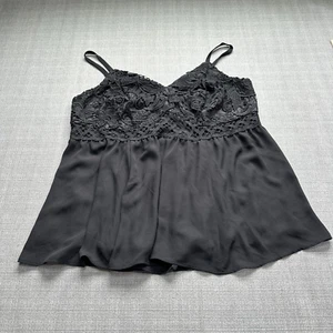 Torrid Babydoll Shirt Womens 1 / 1x Black Georgette Lace Trim Cami Whimsigoth - Picture 1 of 9