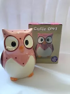 Cute Owl Moneybox Piggy Bank Pink Owl Gift for collector of OWLS Gift Boxed - Picture 1 of 3