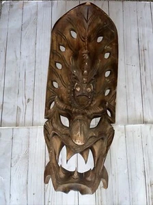 Vintage Primitive Tribal Wooden Hawaiian Craft Inc. Alli Woods Mask Papua - Picture 1 of 4