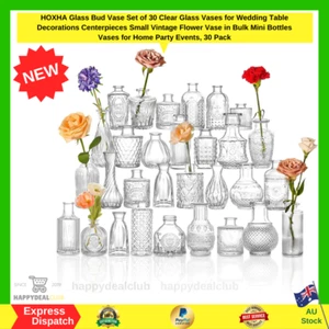Glass Bud Vase Set of 30 Clear Glass Vases Wedding Table Decorations Centerpiece - Picture 1 of 8