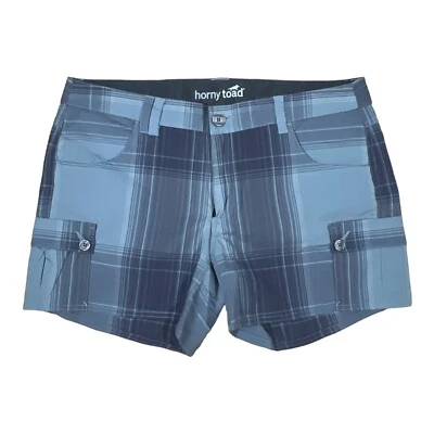 Shorts Horny Toad Feminino EUA 10 Azul Xadrez Curto Adulto - Imagem 1 de 4