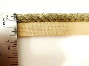 Cable metálico antiguo de oro de 5/16" con labio de costura. 8+ yardas T-008 - Imagen 1 de 6