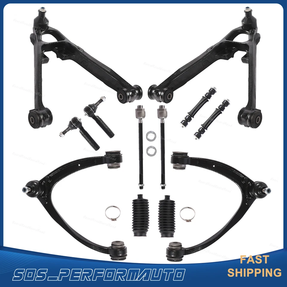 12 Pcs Front Upper Lower Control Arm for 2007-2013 Chevy Silverado / GMC Sierra Foto 1 de 4
