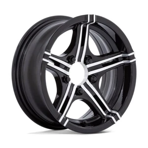 14x6 -6 Helo HE827 Pace 5x4.5 Gloss Black Machined Wheels (Set of 4) - Picture 1 of 1