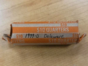 1999-D Delaware Statehood US $10 Circulated Quarter Roll (40 Coins) 👀 - Picture 1 of 1