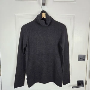 ANN TAYLOR Kaschmir Wasserfallausschnitt Pullover klein schwarz klassisch minimal altes Geld - Bild 1 von 13