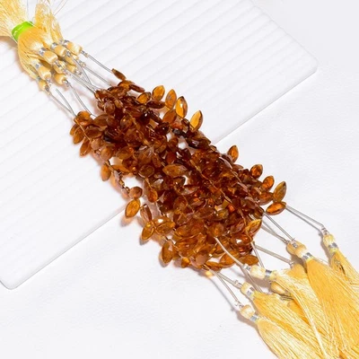 Hessonita Granate Piedras Preciosas Forma Marquesa Cuentas Facetadas 12X5X4mm Filamento 4" UGB866 Foto 1 de 4