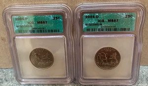 2004 P & D Wisconsin Statehood Quarter Set ICG Certified MS 67 - Picture 1 of 6