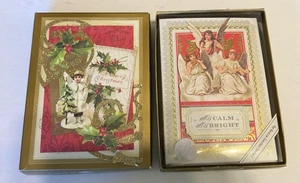 Anna Griffin handmade Christmas cards, 2 Boxes Cards Envelopes 2014 & 2017 Angel - Picture 1 of 7