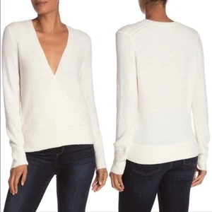Madewell Sweater Sz XS Wrap-Front in Coziest Yarn Cream White - Picture 1 of 9