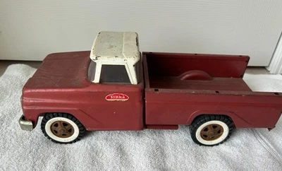 Camión Tonka de juguete rojo/blanco de colección años 50 60 juguetes originales de acero prensado Foto 1 de 4