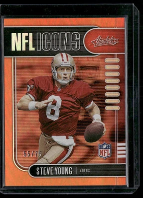 2019 Absolute NFL Icons 14 Steve Young /75 - Image 1 of 2