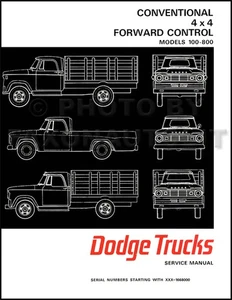 1967 Dodge Truck Shop Manual 67 Pickup Power Wagon Panel 100-800 Repair Service - Picture 1 of 8