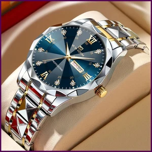 Orologi Uomo Moda Impermeabile Calendario Settimanale Acciaio Inox - Foto 1 di 29