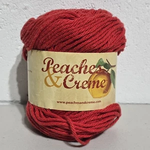 Peaches & Creme 100 % Baumwollgarn (rot) 2,5 Unzen 4-fädig Kammgarn Knäuel - Bild 1 von 3