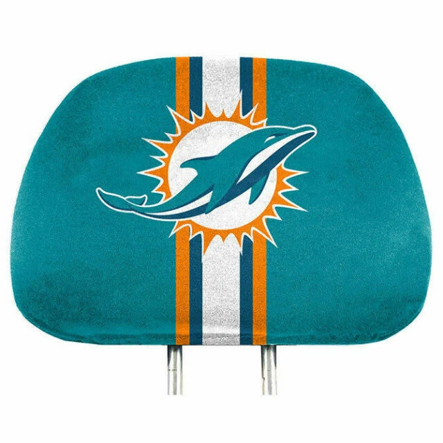Cubiertas de reposacabezas impresas de los Miami Dolphins NFL Foto 1 de 1