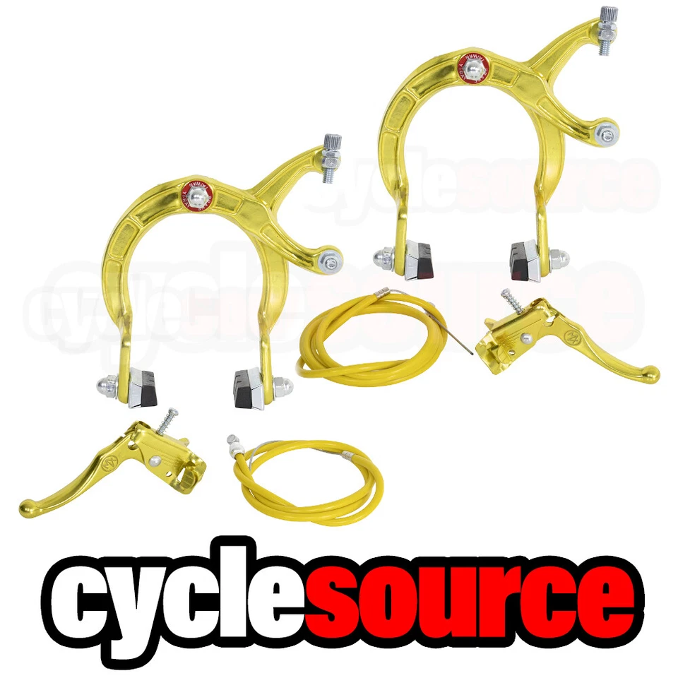 ENIX BMX Brake FRONT & REAR SET Alloy GOLD Bike Bicycle Caliper Cable Lever - Image 1 of 4