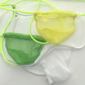 K3457 K345 Herren Micro G-String Tanga Small Pouch Unterwäsche C-Thru Mesh Polyester - Bild 1 von 23