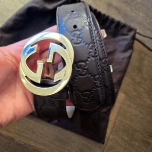 Gucci Guccissima Interlocking G Brown Belt size 30 32 - Picture 1 of 6