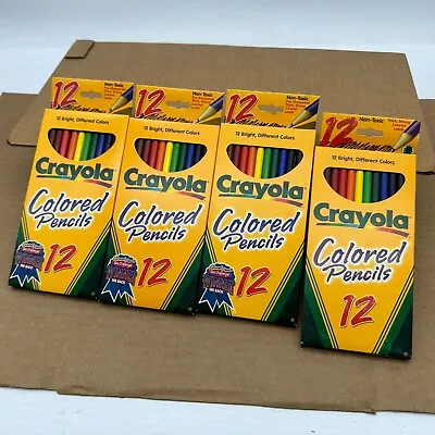 Lot of 4 Boxes Crayola Pre-sharpened Colored Pencils - 12 Count Each - NEW - Image 1 of 4