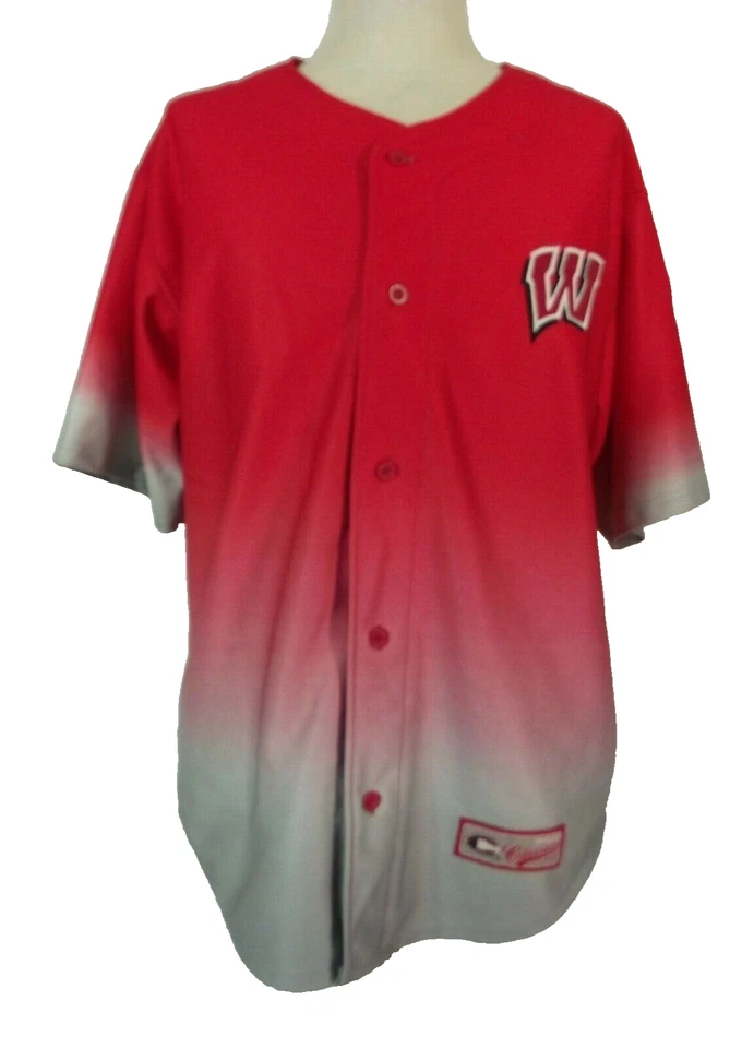 Camiseta de béisbol University of Wisconsin Badgers adulto mediana roja Coliseo NCAA Foto 1 de 4