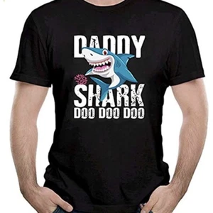 Mens Daddy Shark Graphic Tee Shirt Casual Large Daddy Shark Doo Doo Novelty - Bild 1 von 9
