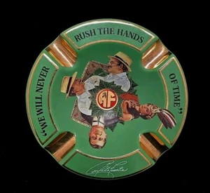 Incredibile Posacenere Sigari Arturo Fuente Porcellana Verde Oro Edizione Limitata 9,25" - Foto 1 di 14