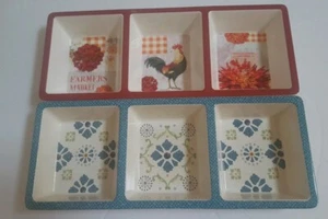 Set of Two Relish Divided Trays Picnic One Red One Green NEW Lang Threshold - Picture 1 of 5