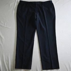 Pronto Uomo Platinum 44x32 Navy Blue Suit Pants Flat Front Wool Mens Dress Pants - Picture 1 of 9