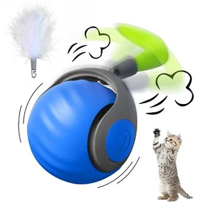 Interactive Cat Ball Toy with Feather Smart Cat Toys Ball for Indoor Cats Mot... - Picture 1 of 7