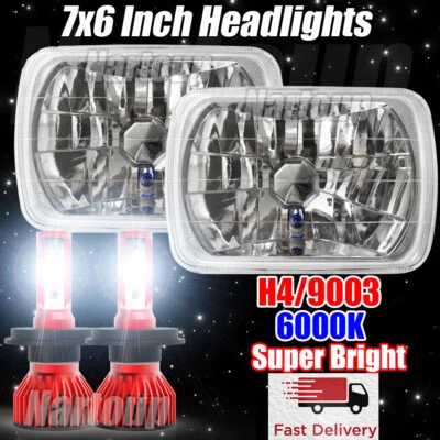 For GMC Safari C6500 C7500 Topkick Polished Chrome LED DRL Projector Headlight Foto 1 de 4
