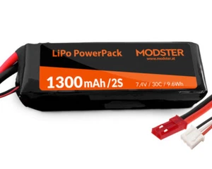 Modster LiPo Akku 2S 7.4V 1300 mAh 30C JST PowerPack Easy Trainer MD10090  - Bild 1 von 1