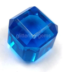 54.00 Ct Natural Kashmiri Blue Sapphire Cube Cut Certified Loose Gemstone 5AIG - Picture 1 of 8