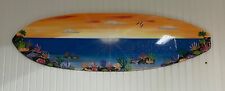 Handcrafted Handpainted Resin Surfboard Wall Art 4' x 14" by John S Perry