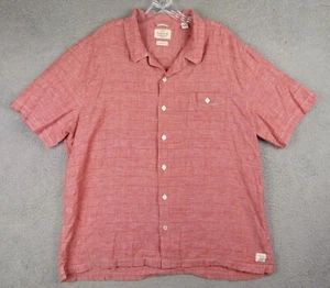Weatherproof Mens XXL Red Washable Linen Collared Button-down Shortsleeve Shirt - Picture 1 of 6