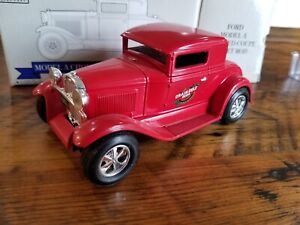 Rare Red MODEL A FORD CHOPPED COUPE STREET ROD 1/25 Grain Belt Beer Coin Bank