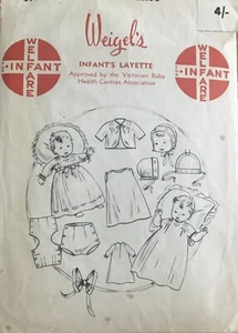 Vintage 1950s era Sewing Pattern Weigel’s 1770 Infants Layette Complete Cut GC - Picture 1 of 2