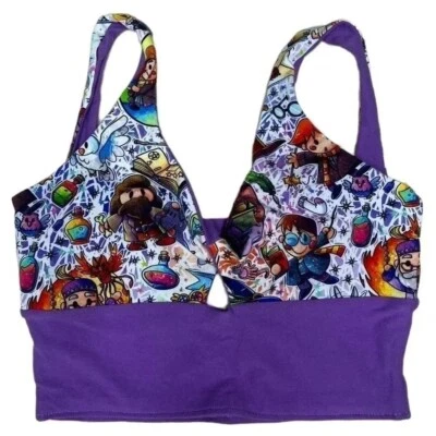 Handmade Harry Potter Cartoon Twist Bra | Yoga Top | Cotton Loungewear- Small - Image 1 of 4