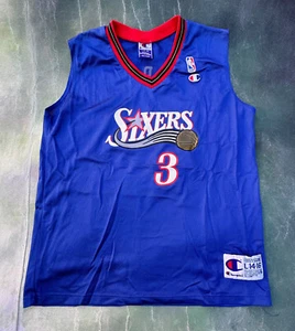 Champion NBA Philadelphia 76ers Allen Iverson #3 Jersey Size Youth L (14-16). - Picture 1 of 5